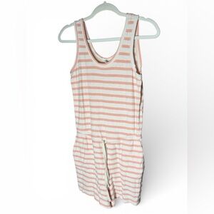 Old Navy Striped Pink and White Sleeveless Romper